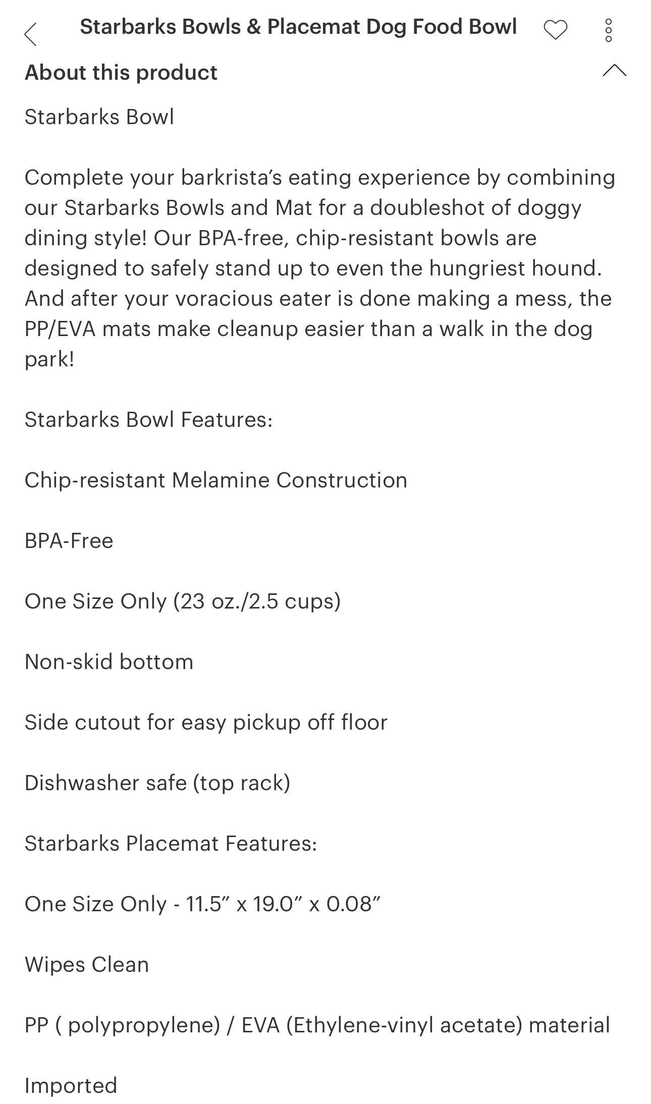 Haute Diggity Dog Starbucks Bowls & Place Mat